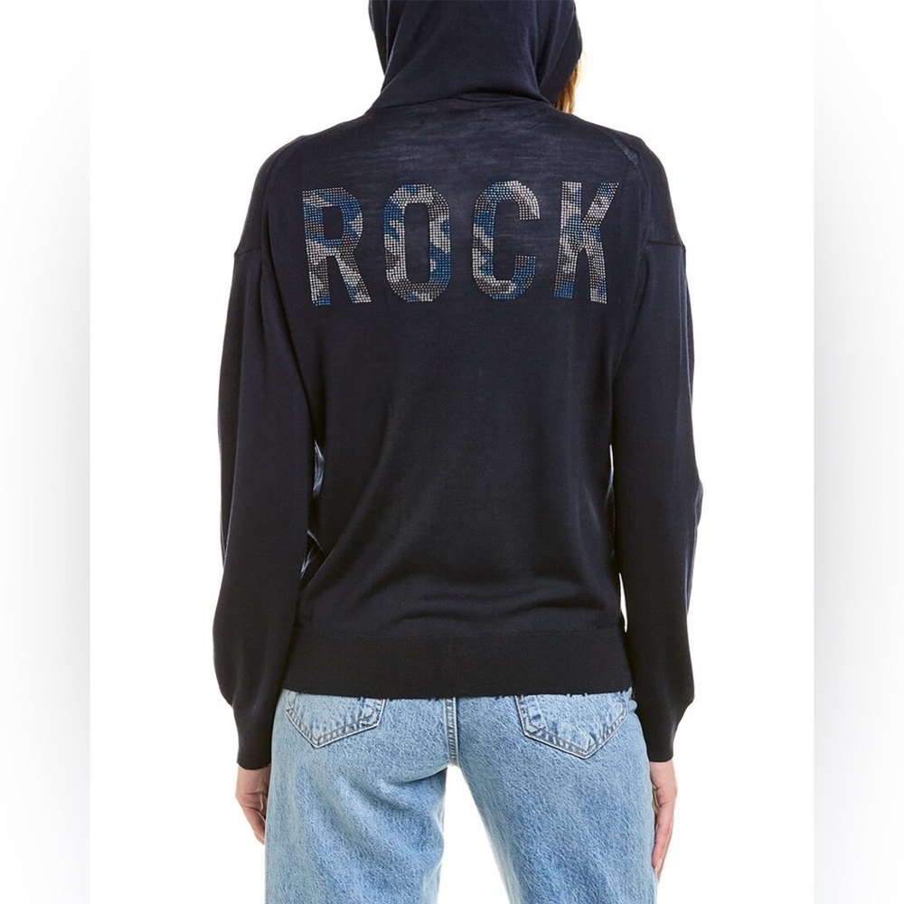 NWT $398 Zadig & VoltaireSixtine Embellished Hooded Jacket - Picture 2 of 4